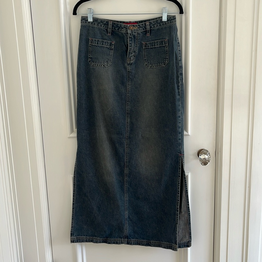 union bay denim maxi skirt